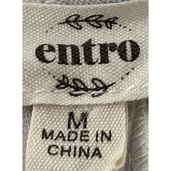 ENTRO SLEEVELESS V-NECK TUNIC STYLE BLOUSE, WOMENS, M, WHITE & GREY STRIPES - Picture 8 of 9